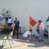 Alumnos y profesores del Centro de Educación de Adultos elaboran un mural por su 40 aniversario dentro de su programa de actividades conmemorativo 