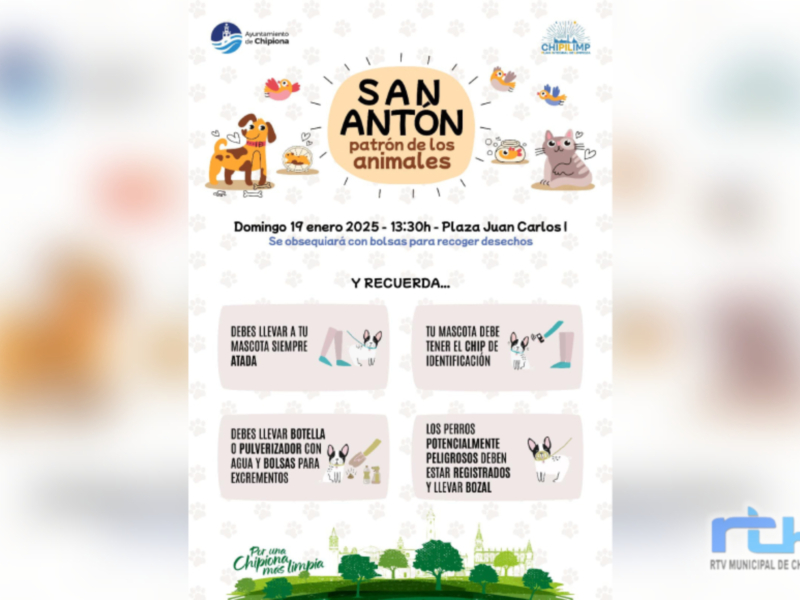 El Ayuntamiento de Chipiona repartirá bolsas a los propietarios de mascotas que acudan a la celebración de San Antón 