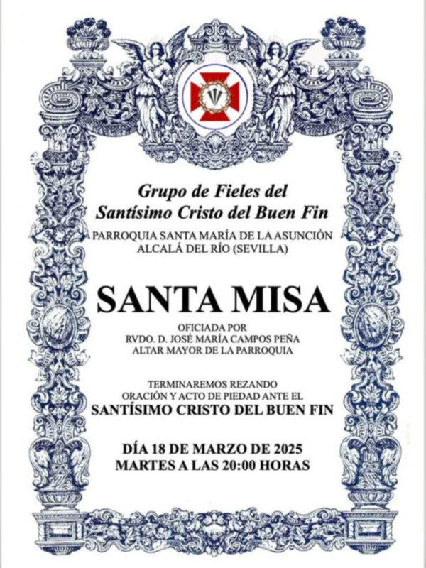  Santa Misa y acto de piedad al Cristo del Buen Fin, Alcalá del Río renueva su fervor