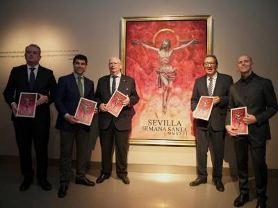 'Antoine Cas + Semana Santa' abre en la Fundación Cajasol con los bocetos y alternativas inéditas que precedieron al cartel oficial de la Semana Santa de Sevilla 2026