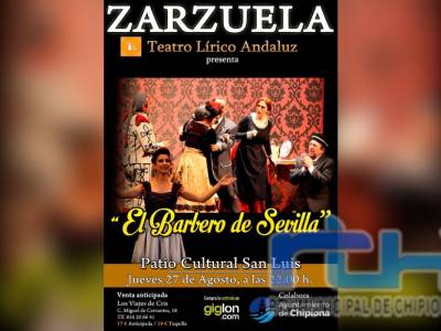 Teatro Lírico Andaluz trae a Chipiona la zarzuela ‘El Barbero de Sevilla’ el 27 de agosto