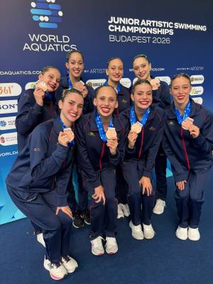 Doble bronce para el Club Sincro Sevilla en el Mundial júnior de natación artística 
