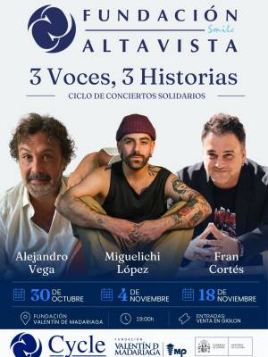 Cartel del ciclo «3 voces, 3 historias».